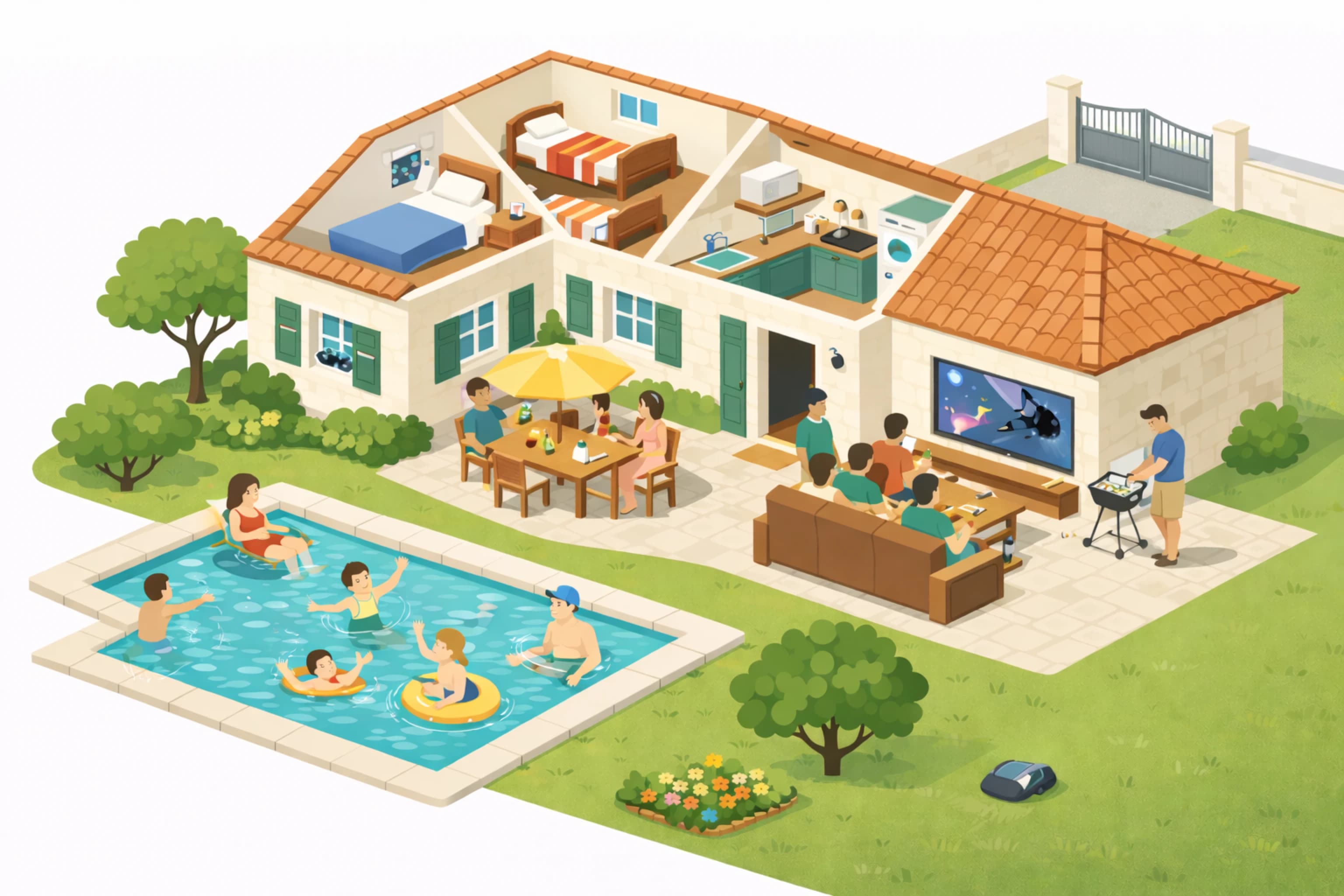 Homelib Vendee - entretien et suivi de grande maison en location saisonniere avec piscine, jardin et menage